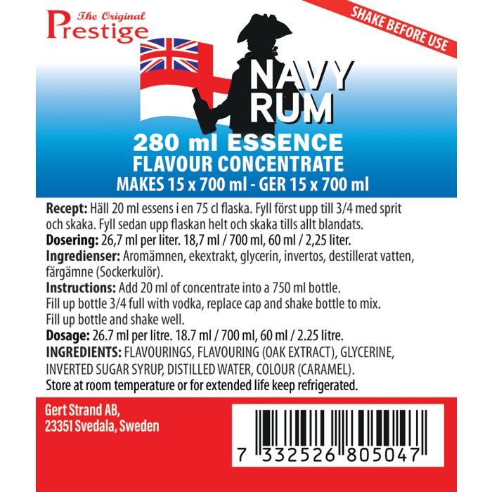 Navy Rum - esencia 280 ml