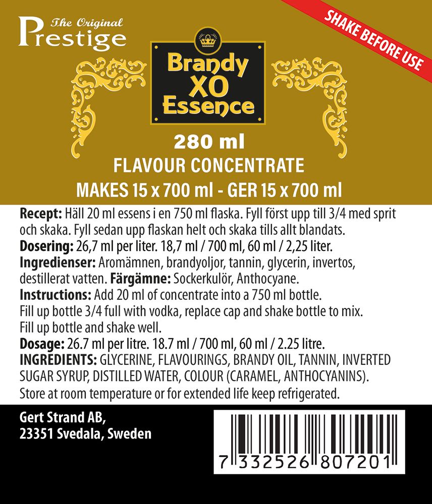 XO Brandy - esencia 280 ml