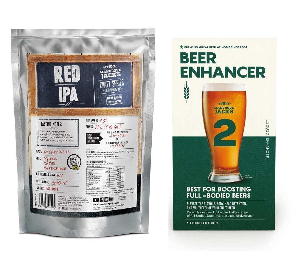 Mladinový kooncentrát Mangrove Jack´s Red IPA + Enhancer 2