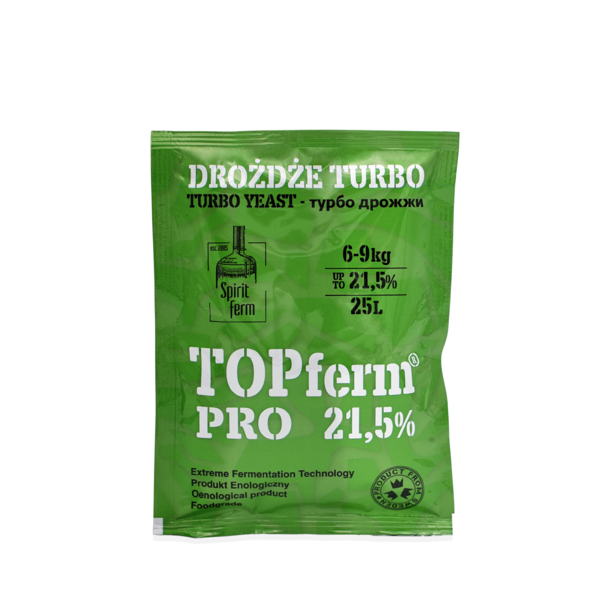 TURBO DESTILAČNÉ KVASNICE SPIRITFERM TOP FERM PRO  21,5%  135g