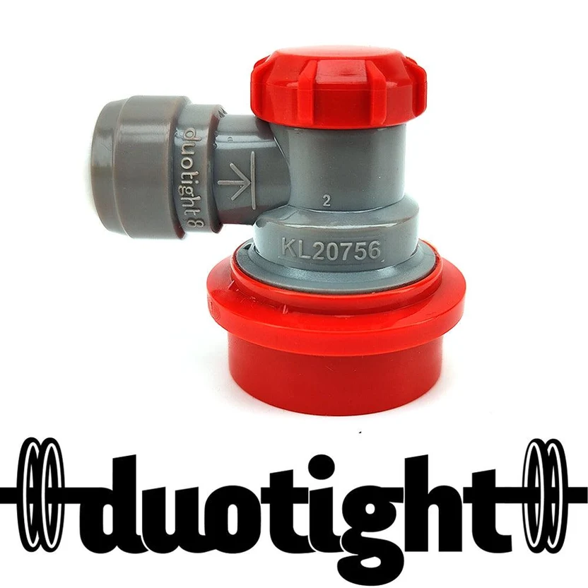 Narážač duotight 8 mm (5/16) x odpojovač s guľôčkovým zámkom - sivý + červený plyn